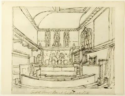 Study for Court of King’s Bench, Westminster Hall, from Microcosm of London, Augustus Charles Pugin