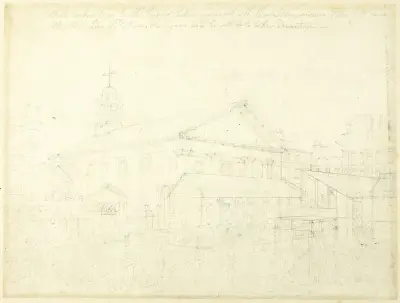 Study for Covent Garden Market, Westminster Election, from Microcosm of London, Augustus Charles Pugin
