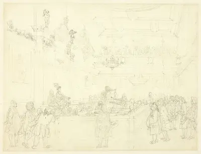 Study for Herald’s College, The Hall, from Microcosm of London, Augustus Charles Pugin