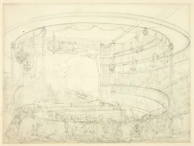 Study for Sadlers Wells Theater, 1809 – Nr. 2, Augustus Charles Pugin