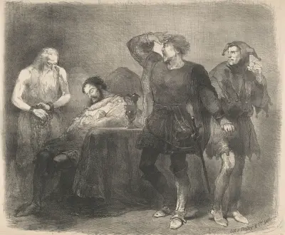 Scene from the play ‘The Ghost’ av Charles Rochussen
