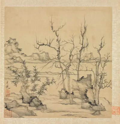Landscape in the Style of Ni Zan av Chen Hongshou