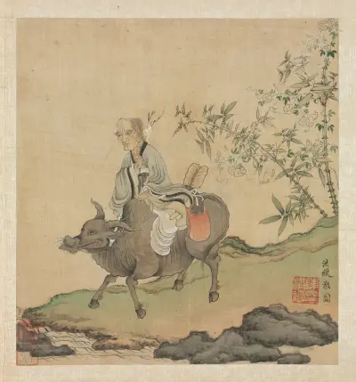 Laozi Riding an Ox av Chen Hongshou