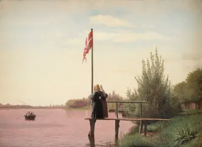 A View from Dosseringen near the Sortedam Lake Looking towards the Suburb Nørrebro outside Copenhage… av Christen Købke