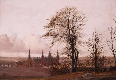Autumn Landscape. Frederiksborg Castle in the Middle Distance av Christen Købke