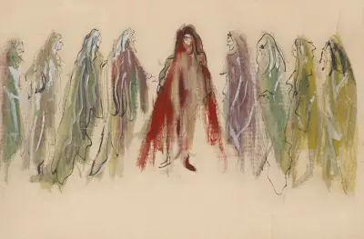 La Sylphide – maquette de costume – neuf sorcières von Christian Bérard