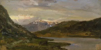 Landscape at Nystuen on Filefjell av Johan Christian Dahl