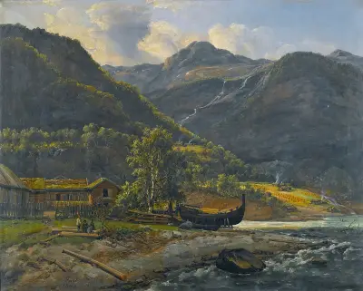 View At Skjolden In Lyster av Johan Christian Dahl