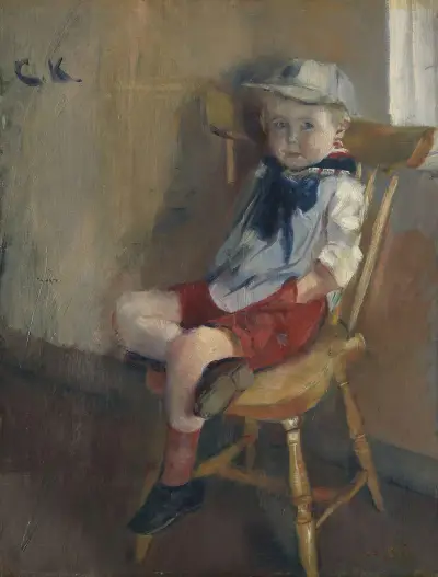 A little Boy on a Chair von Christian Krohg
