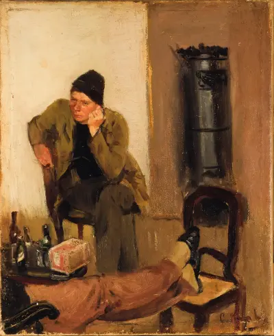 Charles Lundh in conversation with Christian Krohg von Christian Krohg