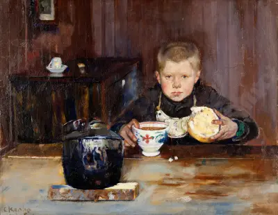 Errand-Boy Drinking Coffee von Christian Krohg