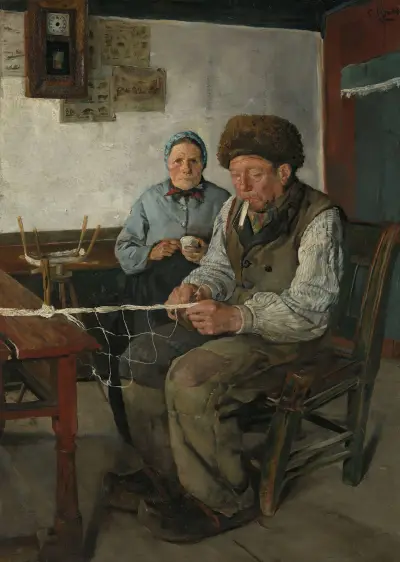 The Net Mender av Christian Krohg