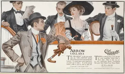 Arrow collars, Cluett shirts, 1909, Joseph Christian Leyendecker