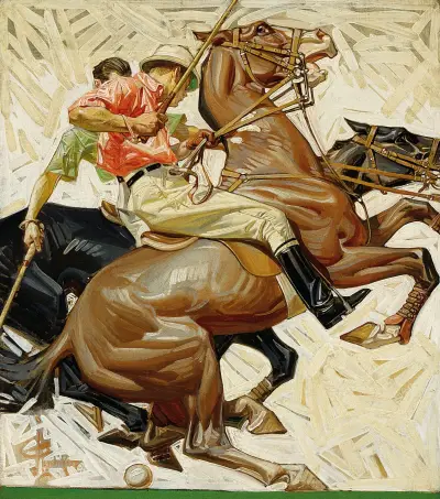 Pólisté na koních, Joseph Christian Leyendecker