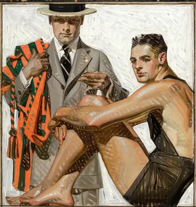 Rekordní čas, chladné letní pohodlí, reklama na House of Kuppenheimer, Joseph Christian Leyendecker