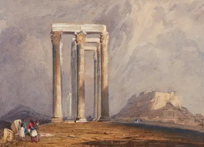 The Temple of Jupiter Olympus, Athens av Clarkson Stanfield