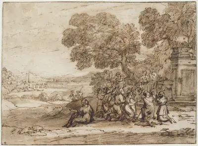Die Anbetung des Goldenen Kalbes, 1653 – nr 2 av Claude Lorrain