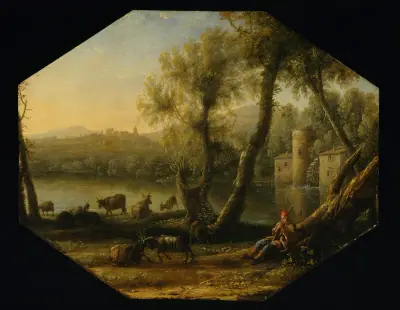 Pastoral landscape (from 1636 until 1637), 1636 av Claude Lorrain