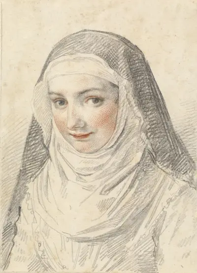 A Young Nun av Claude Mellan