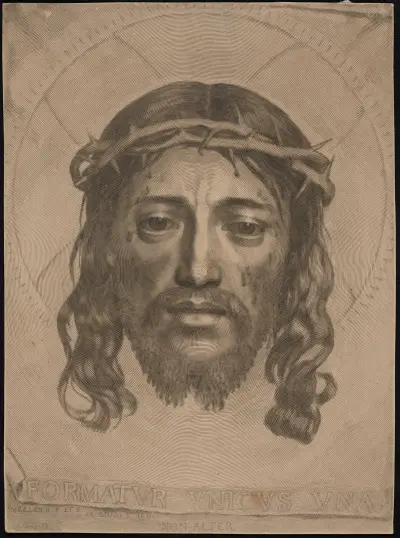 Sudarium of Saint Veronica (St. Veronica’s Veil) av Claude Mellan