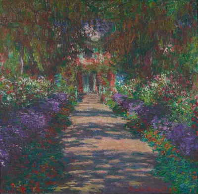 Eine Allee in Monets Garten in Giverny av Claude Monet