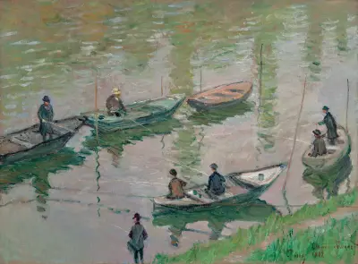 Fisherman on the Seine near Poissy, Claude Monet