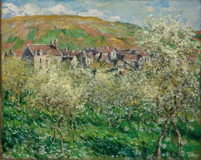 Kvetoucí švestky, Claude Monet