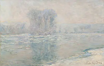 Glaçons, Effet Blanc av Claude Monet