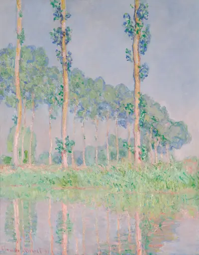 Poplars, Pink Effect av Claude Monet