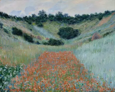 Poppy Field in a Hollow near Giverny av Claude Monet