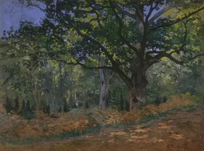 The Bodmer Oak, Fontainebleau Forest av Claude Monet
