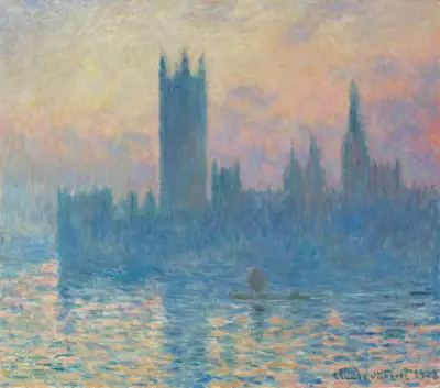 The Houses of Parliament, Sunset av Claude Monet