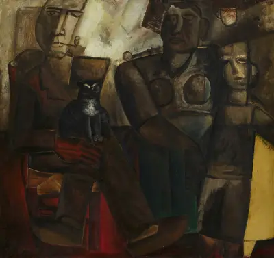 Rolnická rodina s kočkou, Constant Permeke
