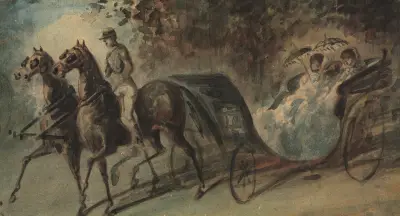 Carriage in the Bois de Boulogne – Nr. 2 von Constantin Guys