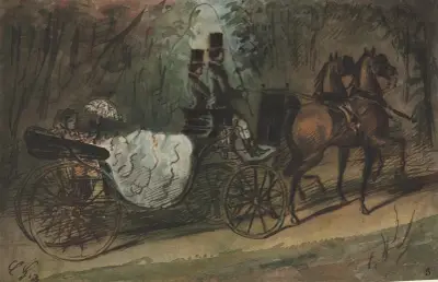 Carriage in the Bois de Boulogne – Nr. 1 von Constantin Guys