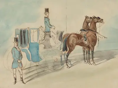 Carriage With Driver And Groom – Spring von Constantin Guys