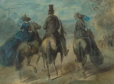 Promenade In The Bois von Constantin Guys