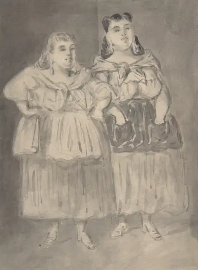 Two Fat Peasant Women von Constantin Guys