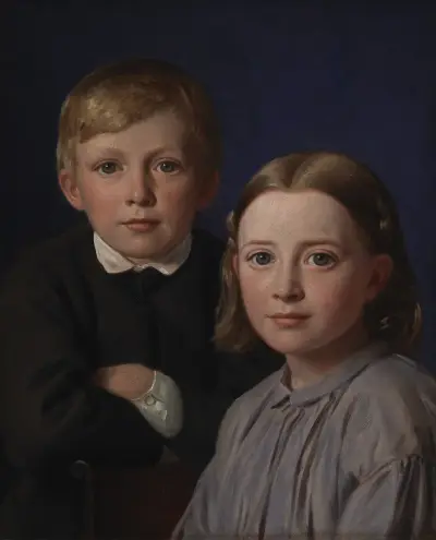 Jens Simmelkær Asmussen a Katrine Asmussen jako děti, Constantin Hansen