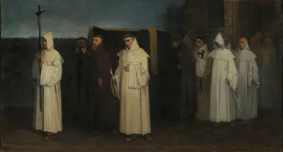 Funeral of a Trappist monk av Constantin Meunier