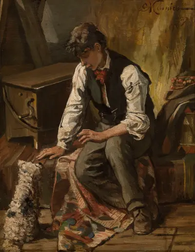 Organ Grinder av Constantin Meunier