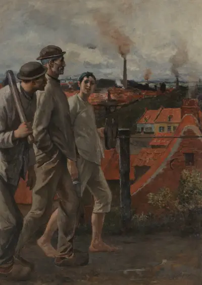 Return of the Miners av Constantin Meunier