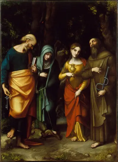 Saints Peter, Martha, Mary Magdalen, and Leonard von Correggio