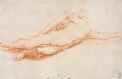 Study of a Fallen Soldier (possibly the Conversion of Saul) (recto) von Correggio