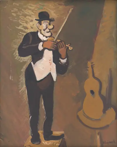 Clown, Violine spielend von Cyprián Majerník
