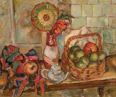 Still life with a basket von Tytus Czyżewski