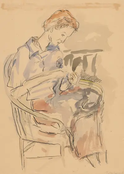 Woman in an armchair (Magdalena Mańkowska-Potworowska) von Tytus Czyżewski
