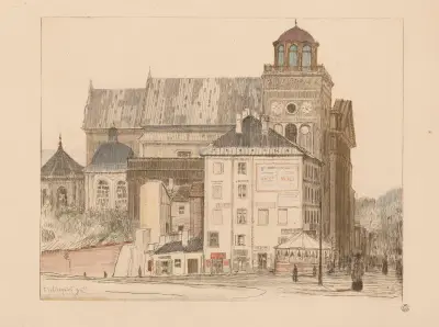 Bernardine church and tower in Warsaw av Feliks Jabłczyński