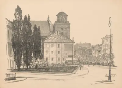 Castle Square from the end of Św. Jana Street av Feliks Jabłczyński