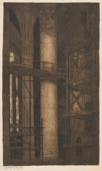 Kircheninneres, 1910 von Feliks Jabłczyński
